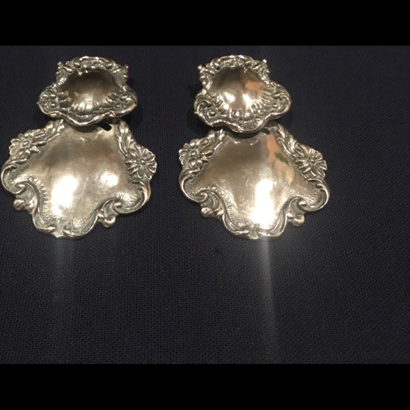 Foree sterling silver clip earrings-2.5 inches from top to bottom - Picture 1 of 3
